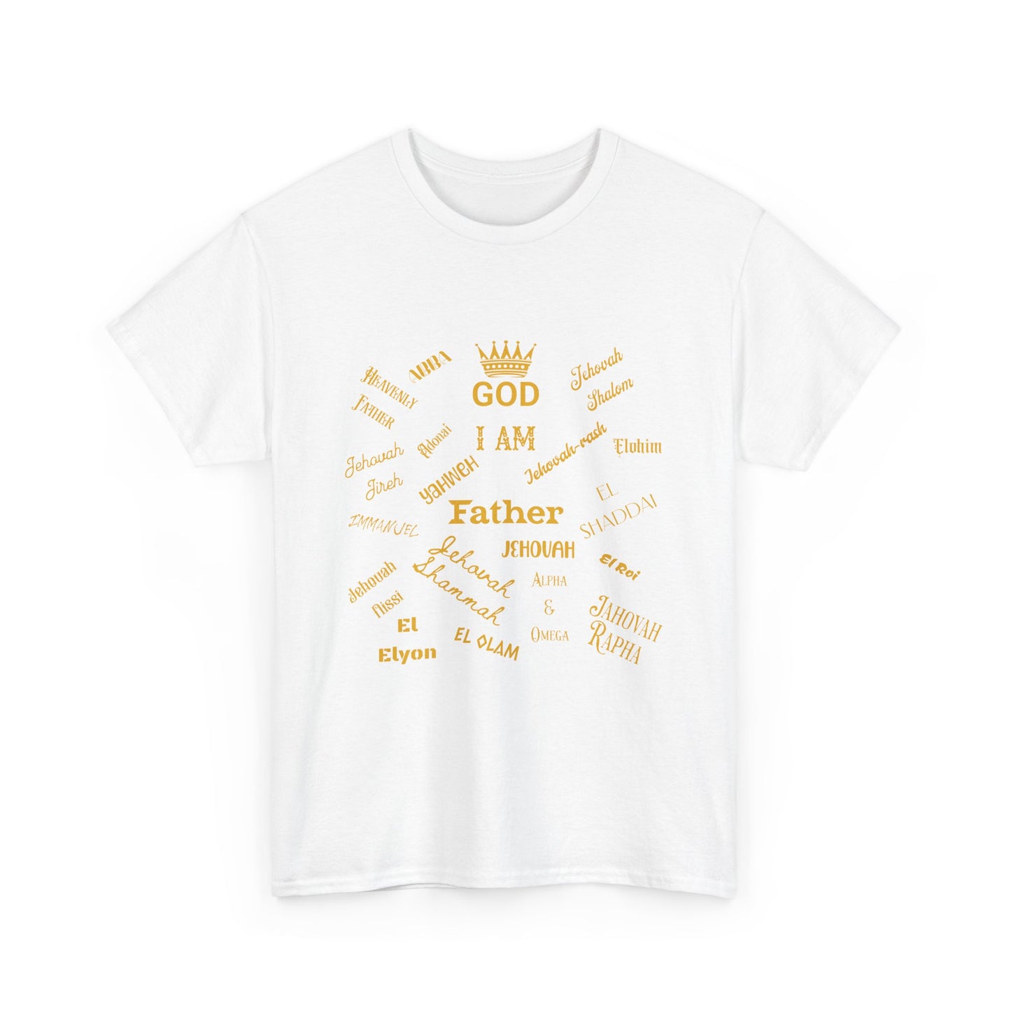 The Names of God Unisex Tee, Christian Religious Tshirt, Gospel of Luke Scripture Shirt, Inspirational Religious Gift