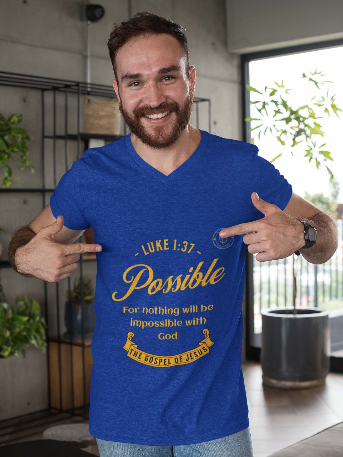 Nothing is Impossible Quote Unisex Tee, Christian Religious Tee, Gospel of Luke Scripture Shirt, Inspirational Religious Gift