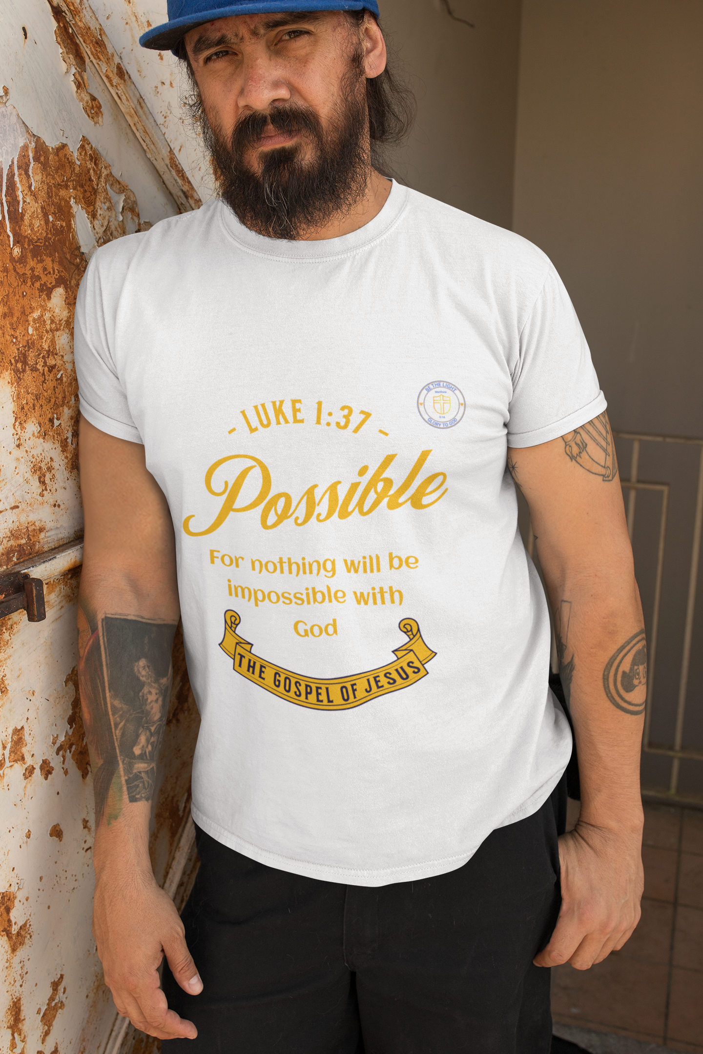 Nothing is Impossible Quote Unisex Tee, Christian Religious Tee, Gospel of Luke Scripture Shirt, Inspirational Religious Gift