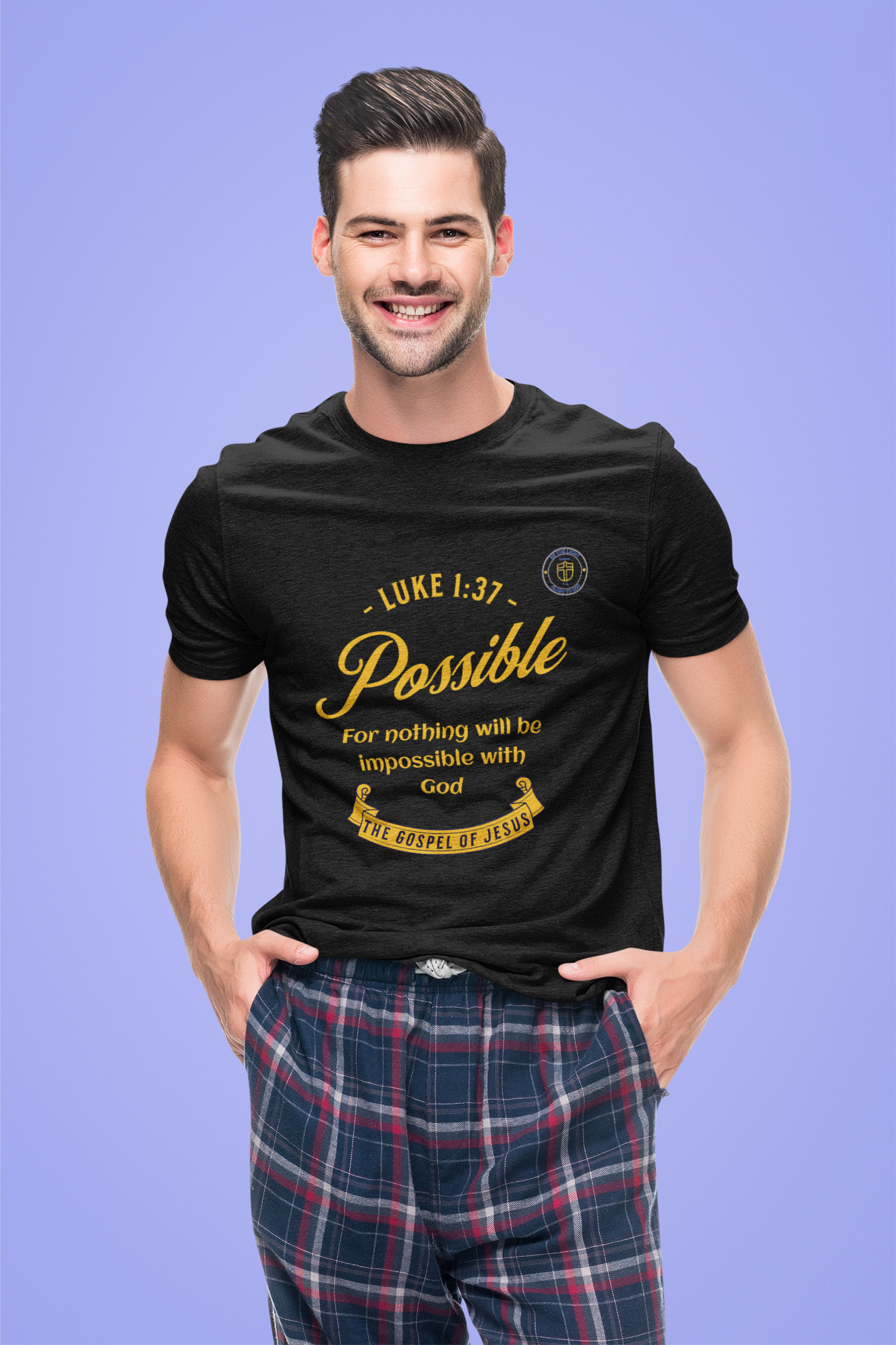 Nothing is Impossible Quote Unisex Tee, Christian Religious Tee, Gospel of Luke Scripture Shirt, Inspirational Religious Gift