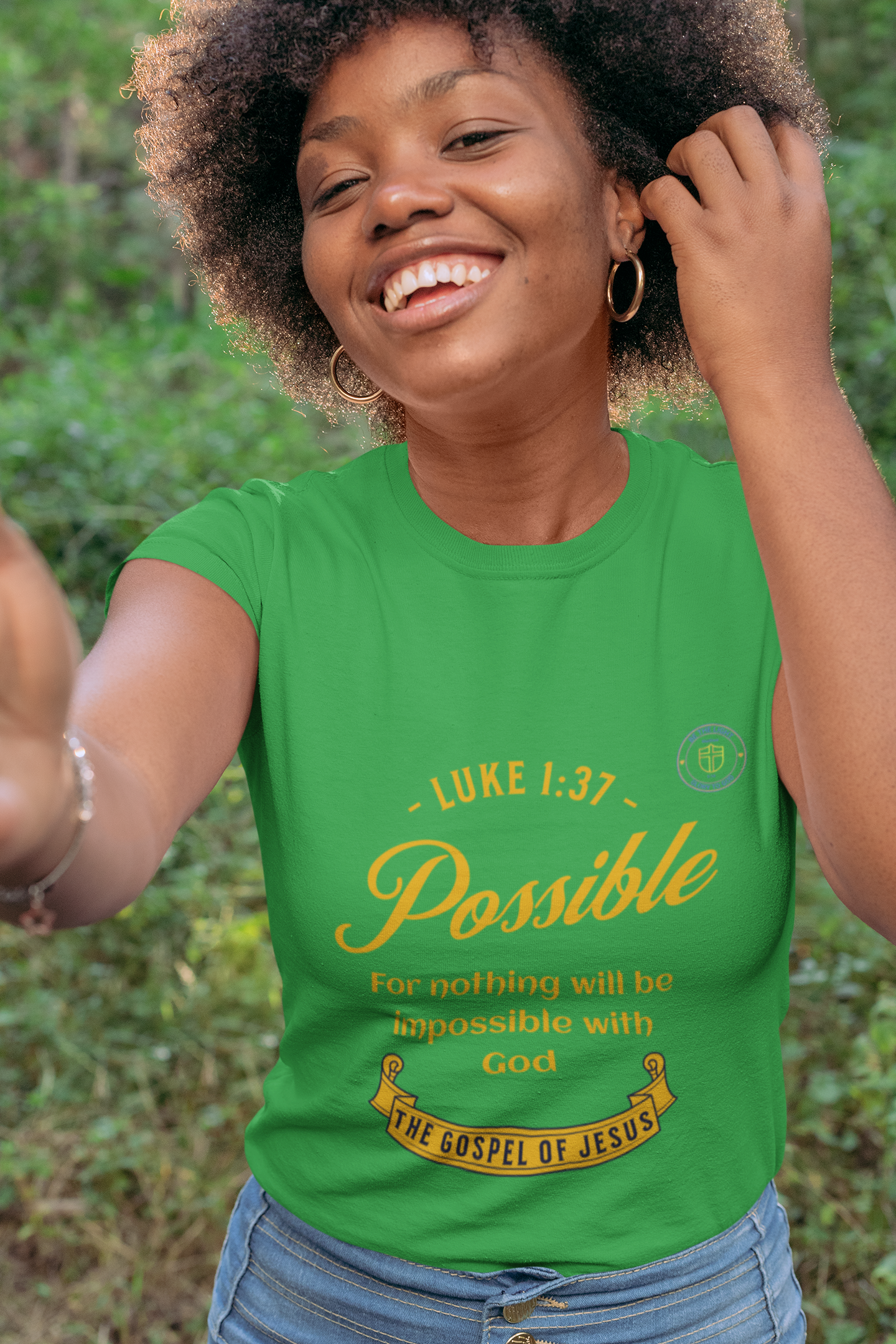 Nothing is Impossible Quote Unisex Tee, Christian Religious Tee, Gospel of Luke Scripture Shirt, Inspirational Religious Gift