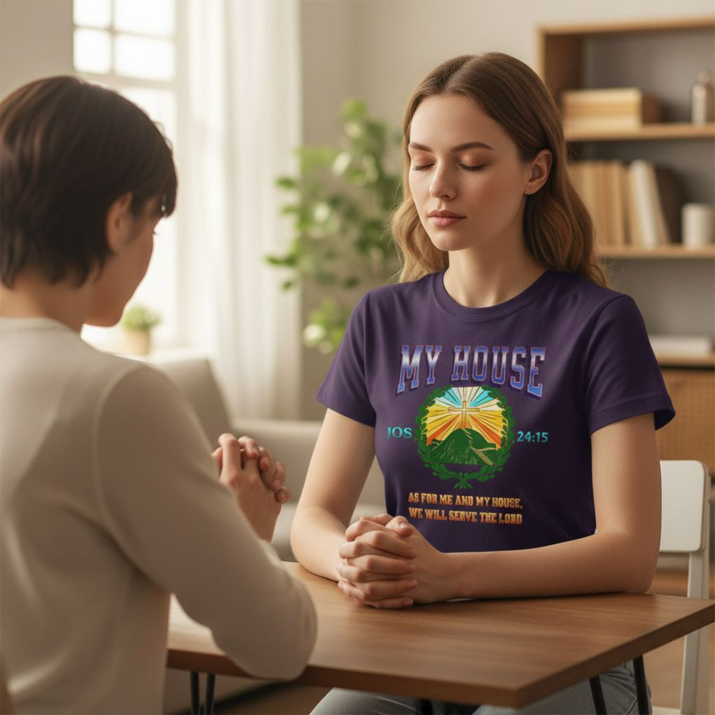 Joshua 24:15  As for me and my house, we will serve the Lord.  Proclaim your faith with this shirt from scripture.