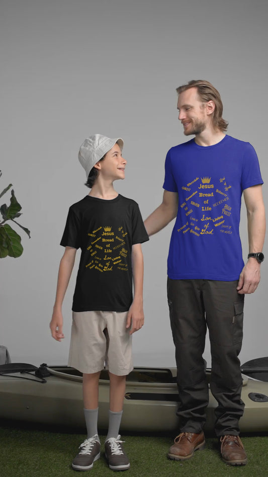 The Names of Jesus Unisex Tee, Christian Religious Tshirt, Gospel of Luke Scripture Shirt, Inspirational Religious Gift