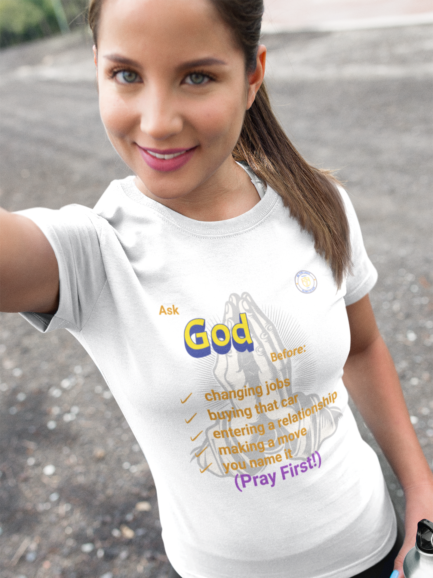 Religious Tee, Christian Shirt, Inspirational Tee Shirt, Faithful Top, Pray First Ask God Unisex Ultra Cotton Tee